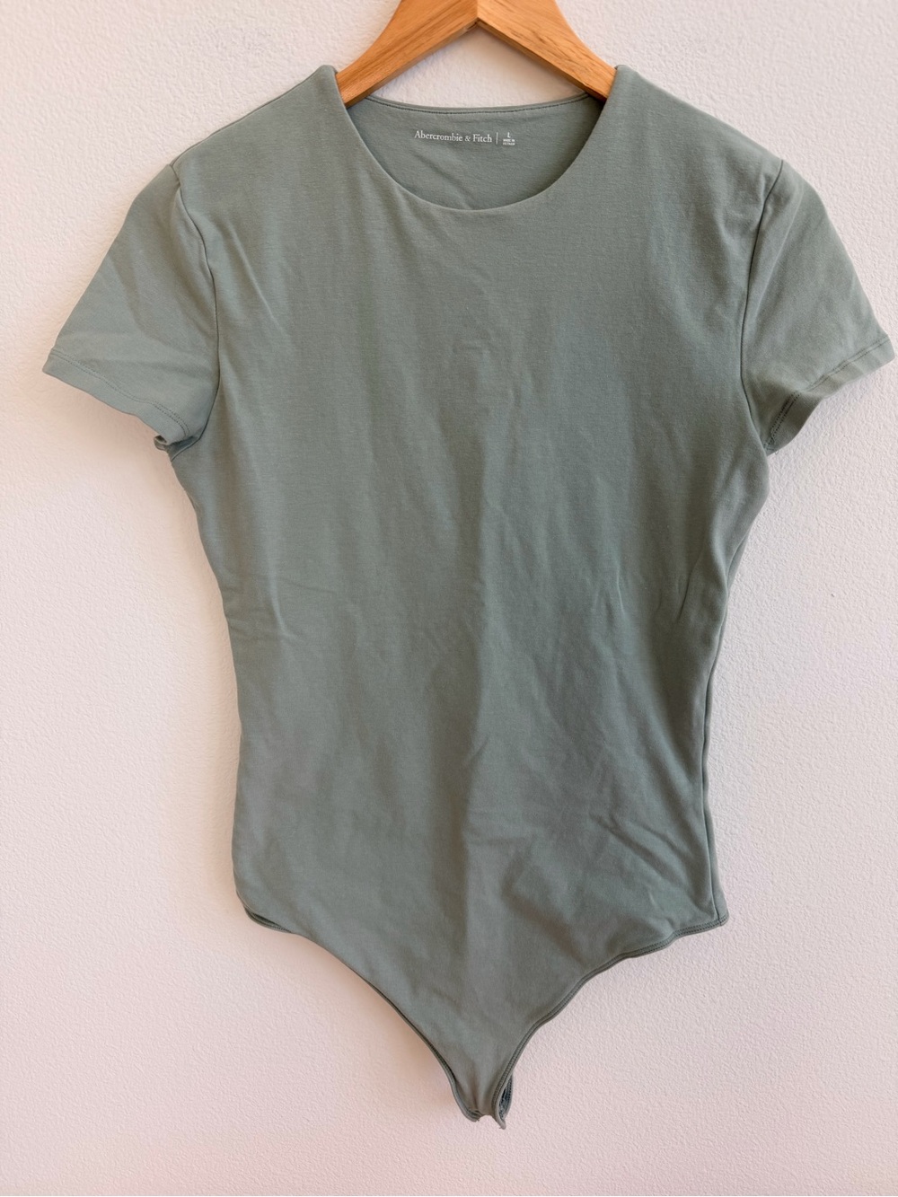 Abercrombie & Fitch Olive Sage Short Sleeve Bodysuit- Size L